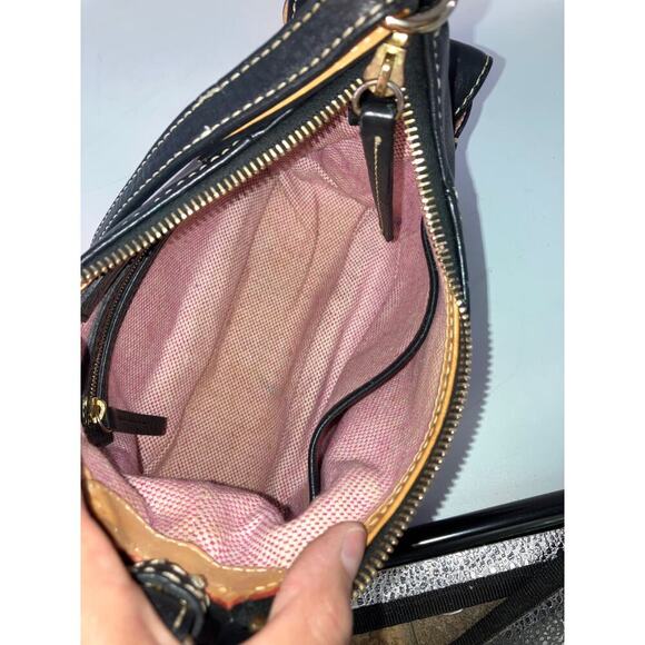 DOONEY & BOURKE SMALL BLACK PEBBLED LEATHER SHOULDER BAG - Picture 12 of 16